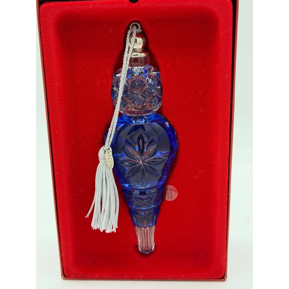 Lenox‎ Color Gems Cobalt Blue Lead Crystal Finial Ornament Germany 2000 with Box
